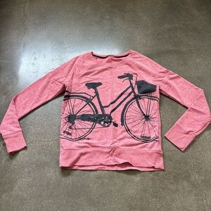 Pink Bicycle Graphic  Sweatshirt
